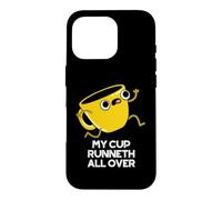 Custodia per iPhone 16 Pro Divertente gioco di parole biblico My Cup Runneth All Over