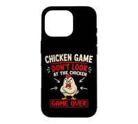 Custodia per iPhone 16 Pro Divertente gioco di pollo non guardare lo scherzo dei bambini di pollo