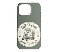 Custodia per iPhone 16 Pro Divertente golf cart golfista Fore Fun alcune palline da golf