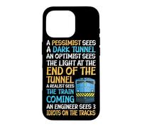 Custodia per iPhone 16 Pro Divertente guida ai treni - 3 idioti sui binari