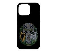 Custodia per iPhone 16 Pro Divertente Irlanda Celtic Cross National Pride Detto