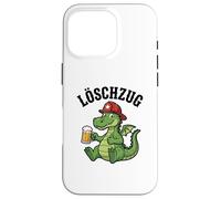 Custodia per iPhone 16 Pro Divertente Pompiere Drago Amante della birra autopompa