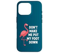 Custodia per iPhone 16 Pro Dont Make Me Put My Foot Down Funny Flamingo One Leg Citazione