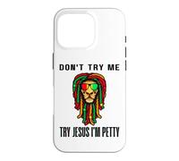 Custodia per iPhone 16 Pro Don't try me try Jesus I'm Petty Leo Zodiac Birthday Lion