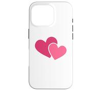 Custodia per iPhone 16 Pro Due Cuori Retro Rosa