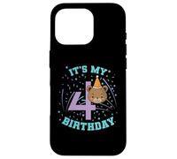 Custodia per iPhone 16 Pro È il mio quarto compleanno Teddy Bear Child Girl