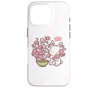Custodia per iPhone 16 Pro Easter Bunny Pink Sakura Flower Cute Japanese Cherry Blossom