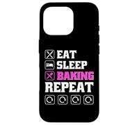 Custodia per iPhone 16 Pro Eat Sleep Bake Repeat Women Funny Mother's Day Baking Mom
