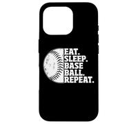 Custodia per iPhone 16 Pro Eat Sleep Baseball Repeat Softball Catcher Batter Baseballer