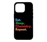 Custodia per iPhone 16 Pro Eat Sleep Chemistry Repeat per chimici e studenti Chem