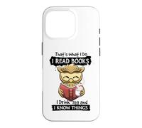 Custodia per iPhone 16 Pro Ecco cosa faccio leggo libri che bevo amante del tè gufo Bookworm