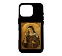 Custodia per iPhone 16 Pro Elegante Icona Cattolica di Santa Chiara d'Assisi