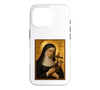 Custodia per iPhone 16 Pro Elegante icona cattolica di Santa Rita
