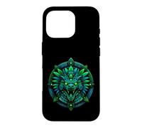 Custodia per iPhone 16 Pro Emblema del tempio incandescente della reliquia del serpente piumato