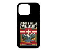Custodia per iPhone 16 Pro Engadin Valley Svizzera Bandiera Alpine Mountain Viaggio