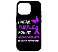 Custodia per iPhone 16 Pro Epilepsy Awareness I Wear Purple For My Granddaughter Ribbon