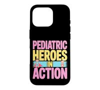 Custodia per iPhone 16 Pro Eroi pediatrici in azione, design colorato audace