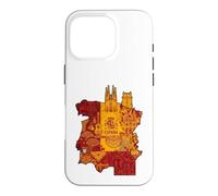 Custodia per iPhone 16 Pro España Spagna Mappa Luoghi d'interesse Sagrada Familia Graphic Design