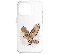 Custodia per iPhone 16 Pro Falco dalla coda rossa indiani nativi americani e natura solare
