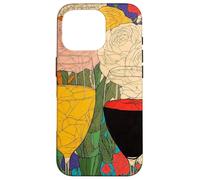 Custodia per iPhone 16 Pro Fiori e Calici di Vino Un Brindisi al Colore e alla Vita