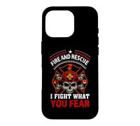 Custodia per iPhone 16 Pro Fire and Rescue I Fight What You Fear Brave Firefighter