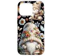 Custodia per iPhone 16 Pro Floral Summer Gnome With Butterflies Cute Flower Pattern