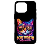 Custodia per iPhone 16 Pro Fort Worth Cat | Trendy Cool Hip Fun Gattino Occhiali da sole Amante