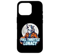 Custodia per iPhone 16 Pro Full Throttle Lunacy Howling Biker Wolf Graphic