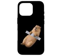 Custodia per iPhone 16 Pro Funny Baby Capybara Duct Tape Meme Cute Pup Rodent Humor Art