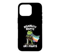 Custodia per iPhone 16 Pro Funny Fight Until Disability Rights Medieval Frog Meme