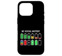 Custodia per iPhone 16 Pro Funny Introvert Humor Energy Level Graphic Anti Social Fun