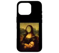 Custodia per iPhone 16 Pro Funny Sarcasm Oil Painting Mona Lisa Take Off Her Face Mask
