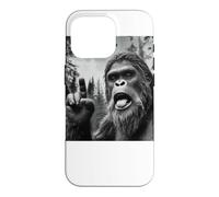 Custodia per iPhone 16 Pro Funny Sasquatch Bigfoot Rock On Selfie With UFO Alien