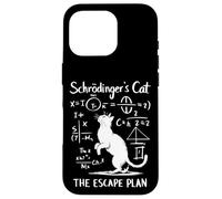 Custodia per iPhone 16 Pro Funny Science Schrödinger's Cat Escape Plan Funny Cat Kitten