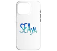 Custodia per iPhone 16 Pro Funny Sea Ya Sea Glass Watercolor Cute Beach Lovers