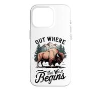 Custodia per iPhone 16 Pro Fuori dove il selvaggio inizia Bison Mountain Design