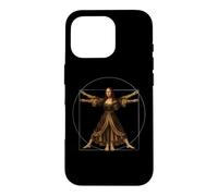 Custodia per iPhone 16 Pro Fusione di Leonardo da Vinci: Gioconda e l'uomo vitruviano