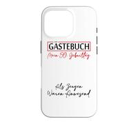 Custodia per iPhone 16 Pro Gästebuch Mein 50. Geburtstag Libro degli ospiti Firma