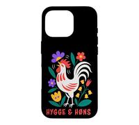 Custodia per iPhone 16 Pro Galline da cortile Hygge Folk Art Gallo