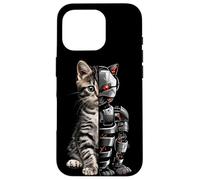 Custodia per iPhone 16 Pro Gatti Robot Cyborg Cat Robot Gatto AI