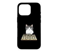 Custodia per iPhone 16 Pro Gatto Giocatore Scacchi Divertente Scacco Matto Strategia