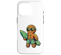 Custodia per iPhone 16 Pro Gingerbread Surfista, Natale al Sole, Tropici, umorismo