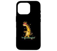 Custodia per iPhone 16 Pro Giraffa su uno skateboard Zoo Animal Park