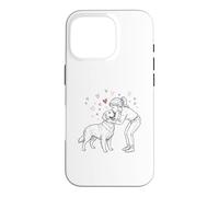Custodia per iPhone 16 Pro Girl with Golden Retriever, cute Golden Retriever