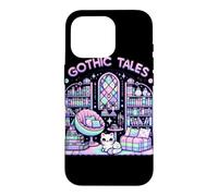 Custodia per iPhone 16 Pro Gothic Tales Pastel Library Cat - Lettore di vermi