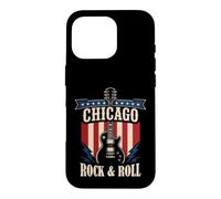 Custodia per iPhone 16 Pro Grafica della città della musica rock and roll di Chicago