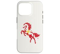 Custodia per iPhone 16 Pro Grafica Western con stella equestre Red Fire Horse