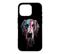 Custodia per iPhone 16 Pro Great Dane American Flag USA Drip Graffiti Lover Patriottismo