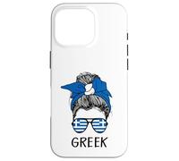 Custodia per iPhone 16 Pro Greek Girl Greek Heritage Greece Flag