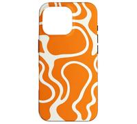 Custodia per iPhone 16 Pro Groovy arancione fluido astratto linea ondulata modello